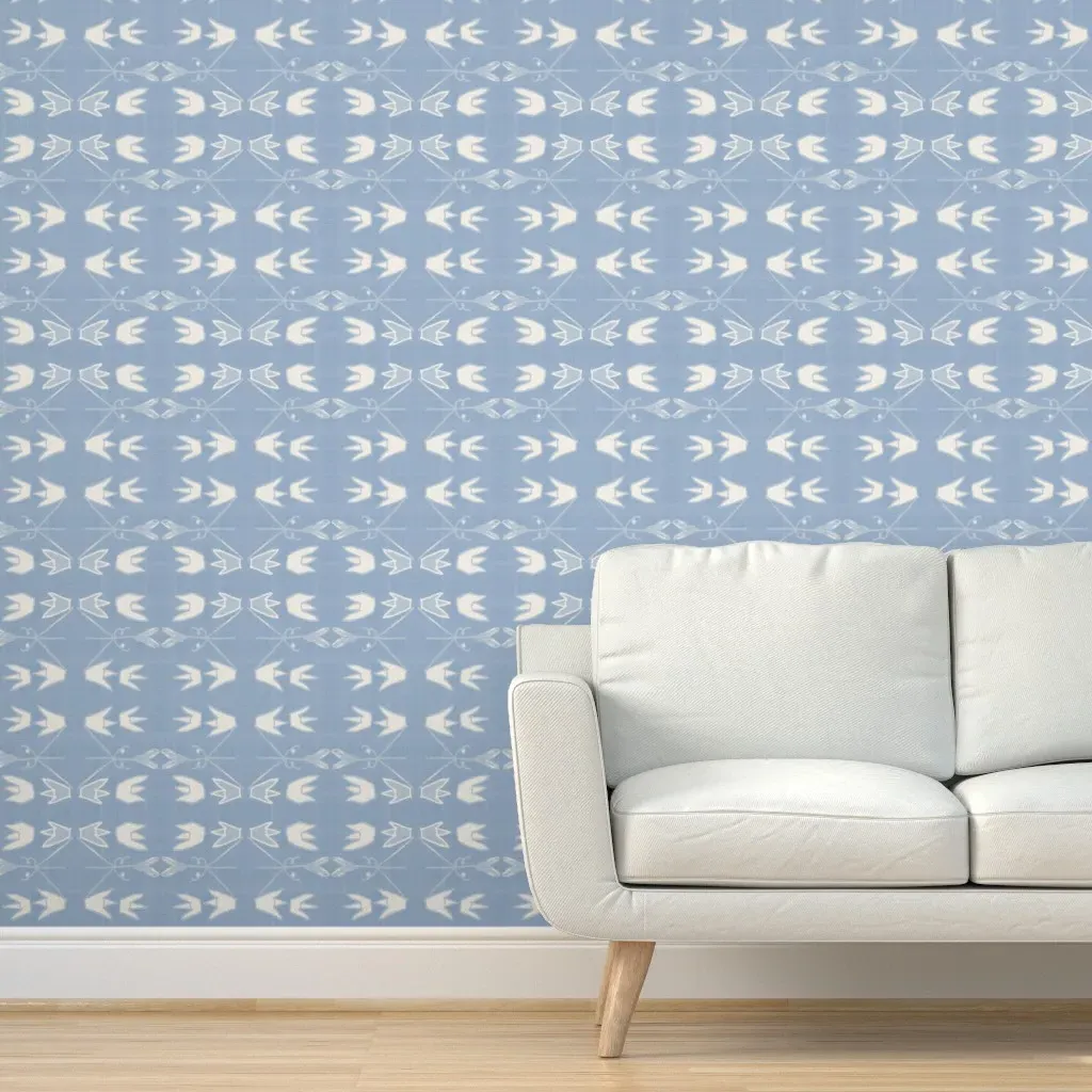 Reversed Soft Blues Thatcher Peel and Stick Wallpaper - Light Blue product