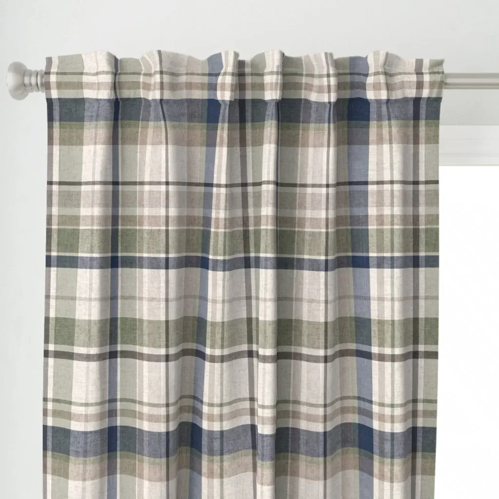 Rhett Rustic XL Curtain Panel - Blue alternate view