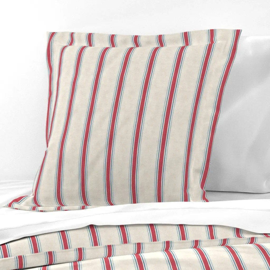 Ribbon Stripe Euro Pillow Sham - Red product