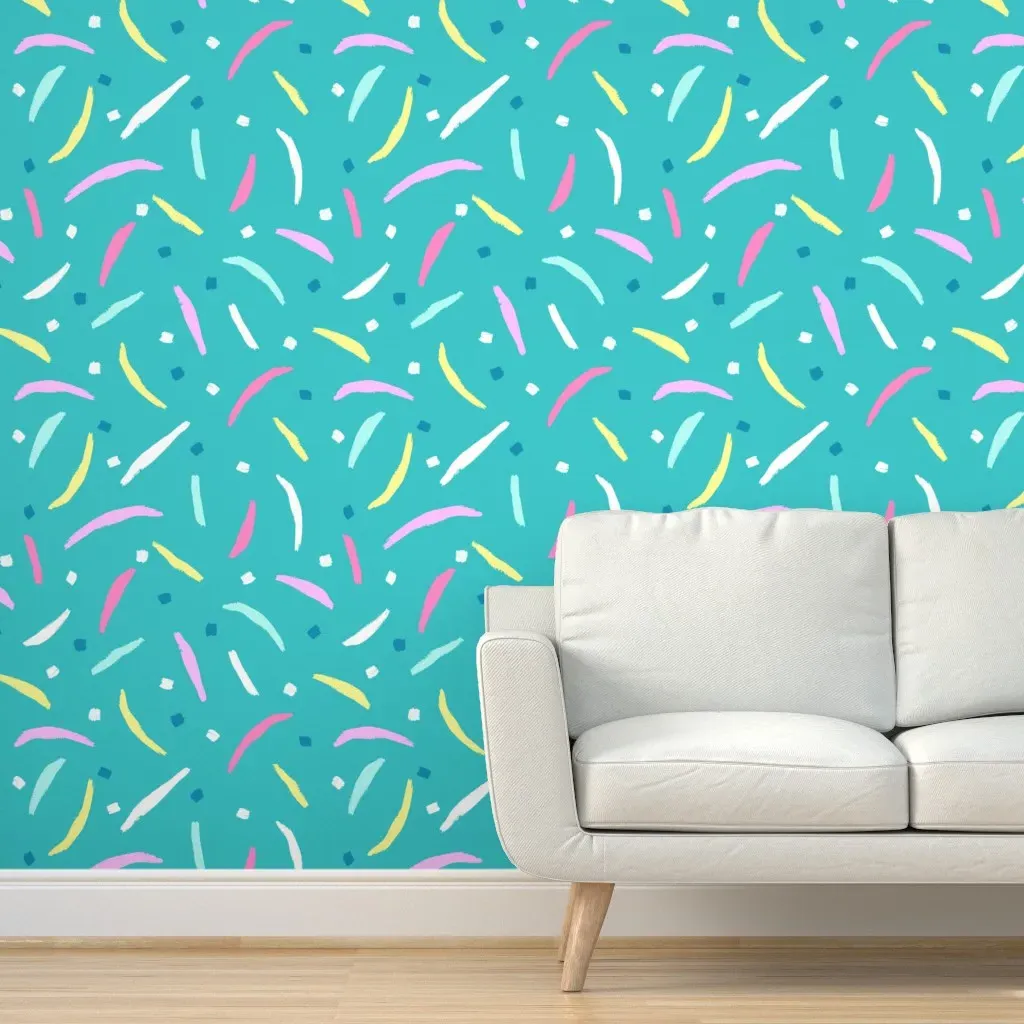 Ribbons Peel and Stick Wallpaper Large Scale - Jade product