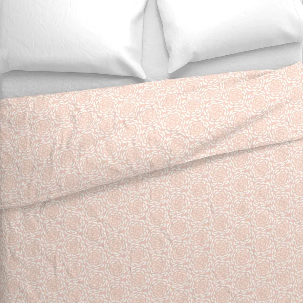 Rice Flower Succulent Medium Duvet Cover - Blush Pink alternate view