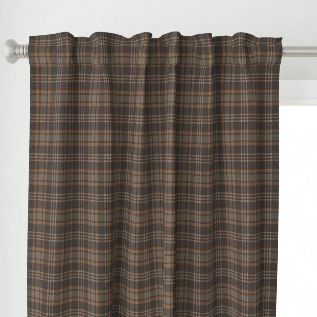Rich Harvest Plaid Curtain Panel - Dark Brown alternate view
