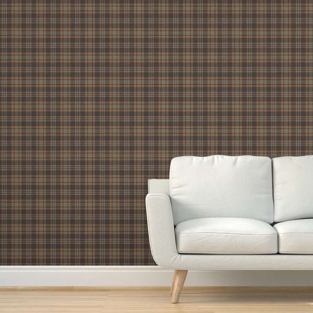 Rich Harvest Plaid Peel and Stick Wallpaper - Dark Brown product