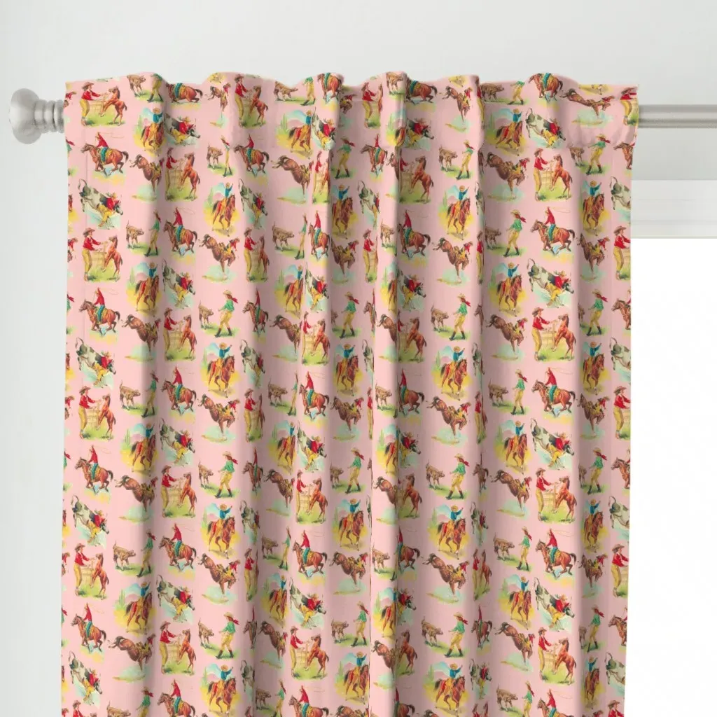 Ride Em Cowgirl Cowboy Curtain Panel - Pink alternate view