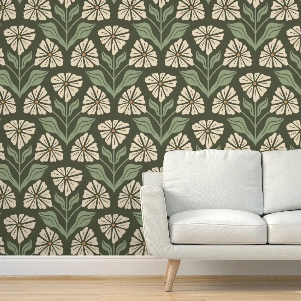 Riley Daisy Floral Peel and Stick Wallpaper - Cream product