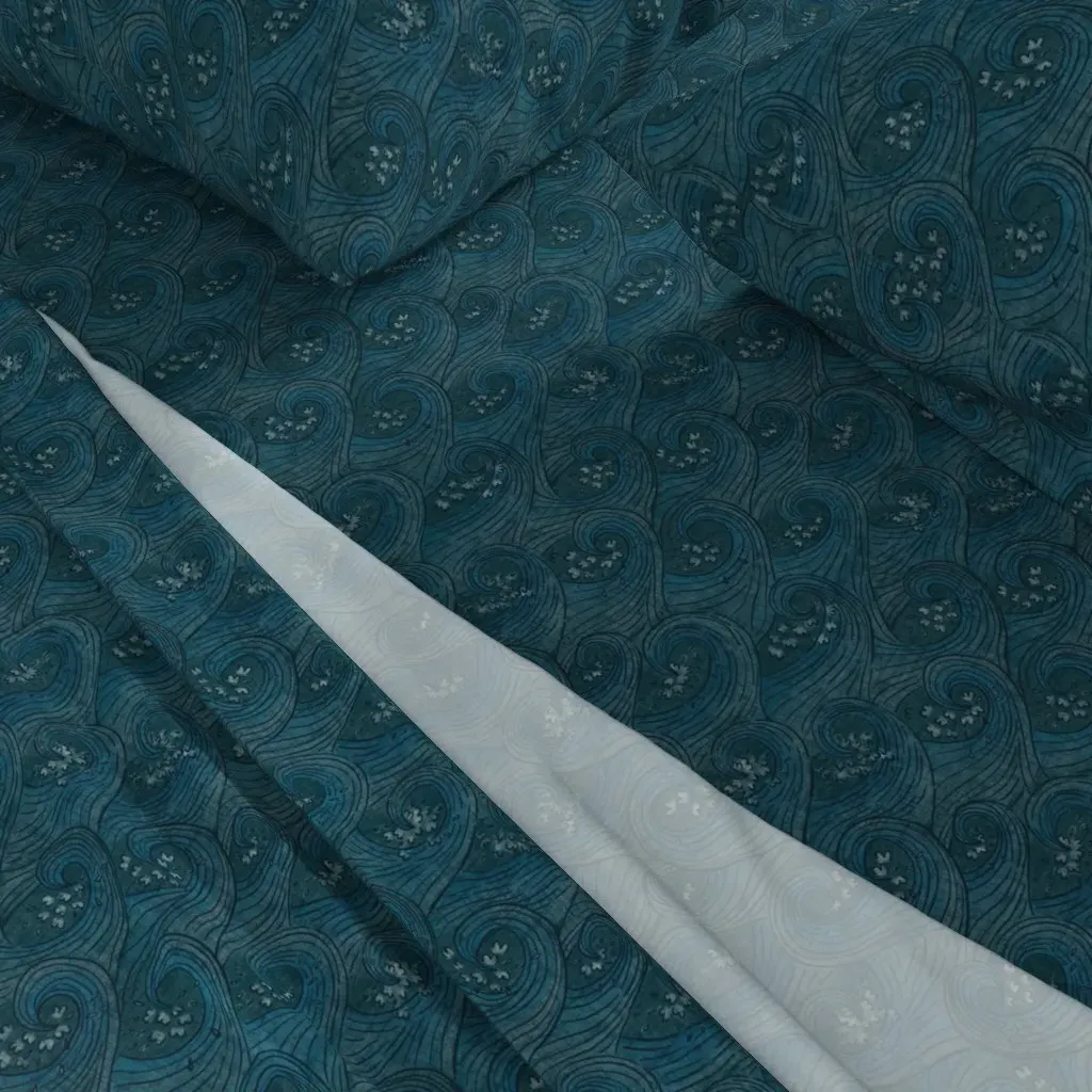 Rip-Roaring Waves Moody King Sheet Set - Teal alternate view