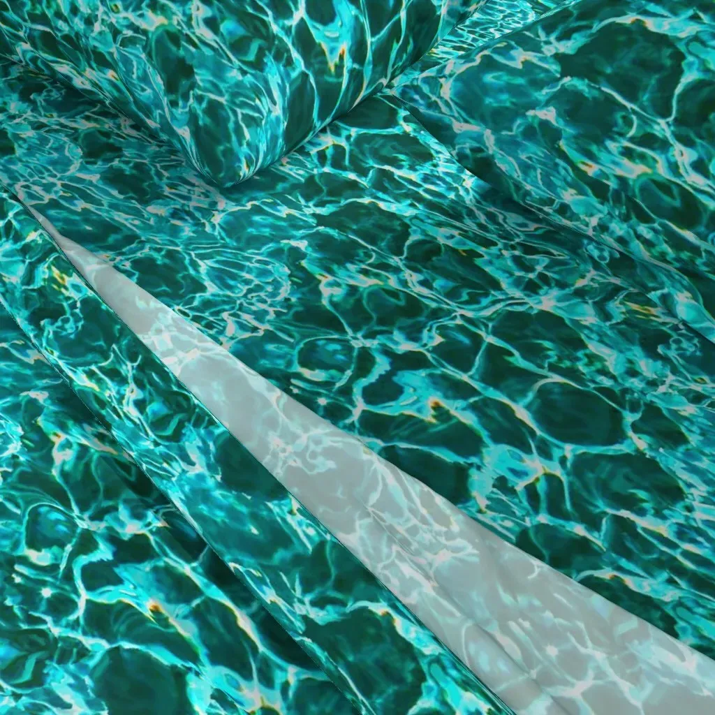 Rippling Pool Water Queen Sheet Set - Teal alternate view