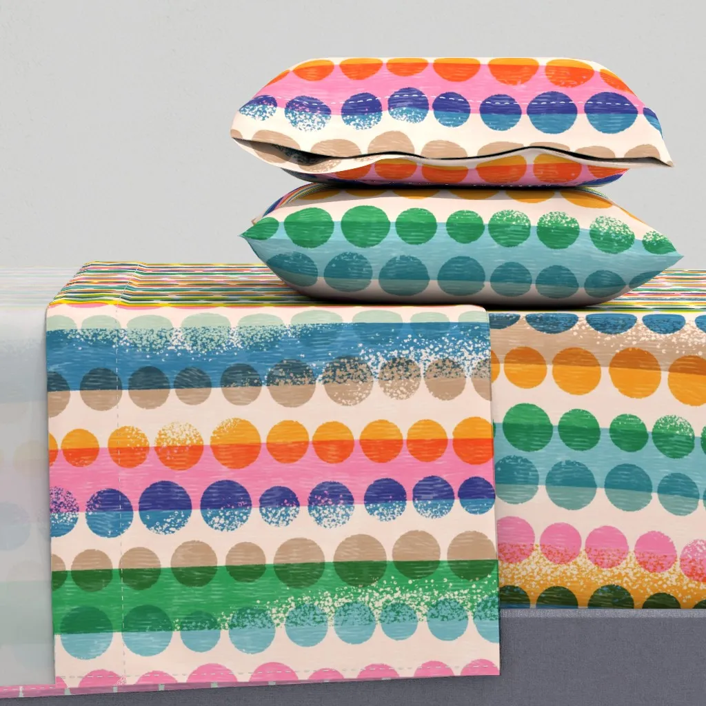 Riso King Size Sheet Set - Geometric Stripe, Pink product