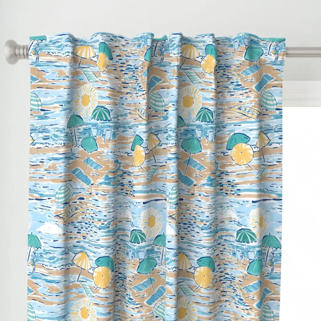 Riviera Beach Day Curtain Panel - Light Blue alternate view