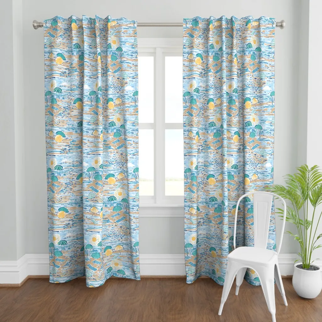 Riviera Beach Day Curtain Panel - Light Blue product