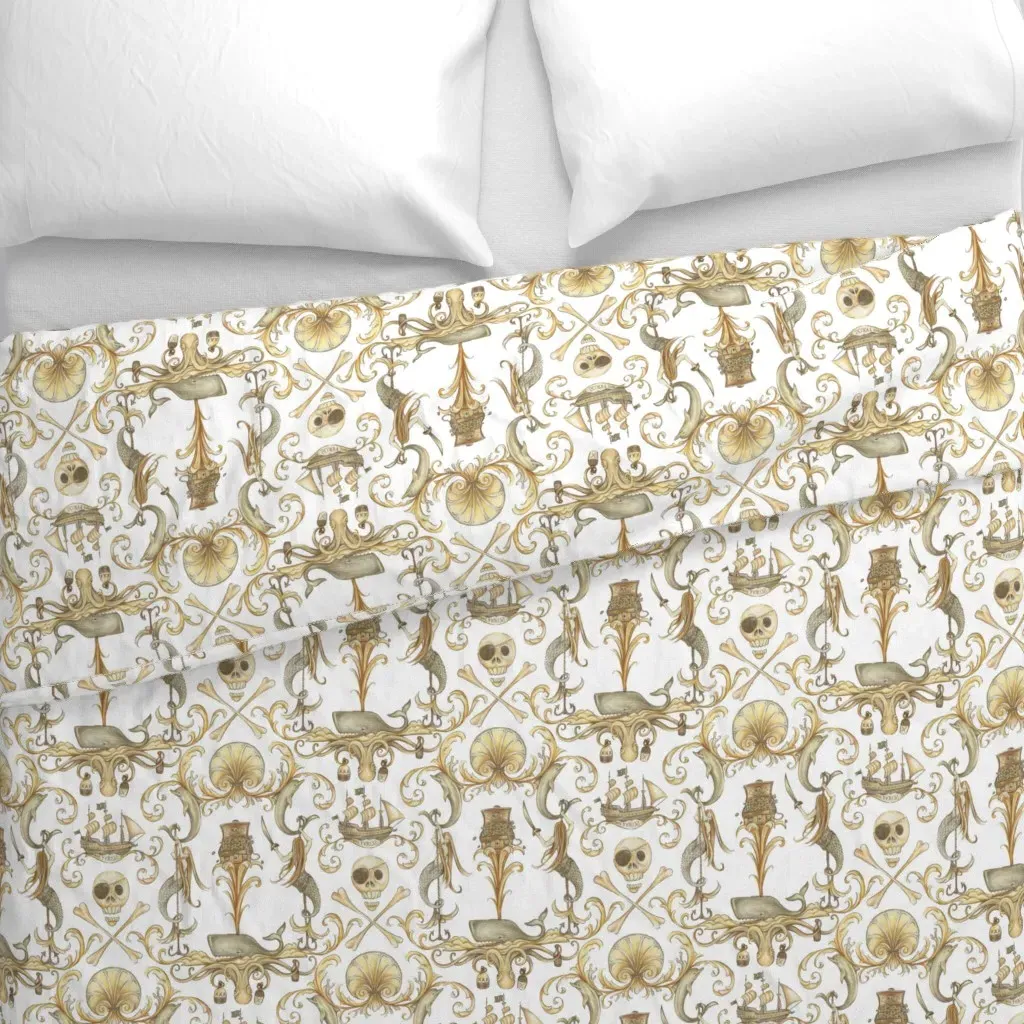 Ro-Co-Co And A Bottle Of Rum Duvet Cover - Gold alternate view