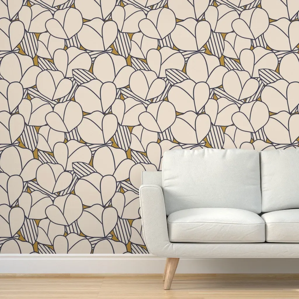 Roarin Florals Art Deco Peel and Stick Wallpaper - Navy product