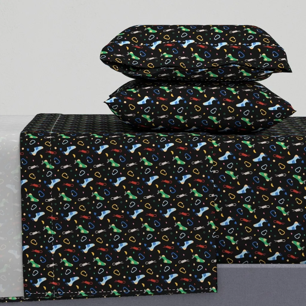 Rock Climbing Gear Twin XL Sheet Set - Black product