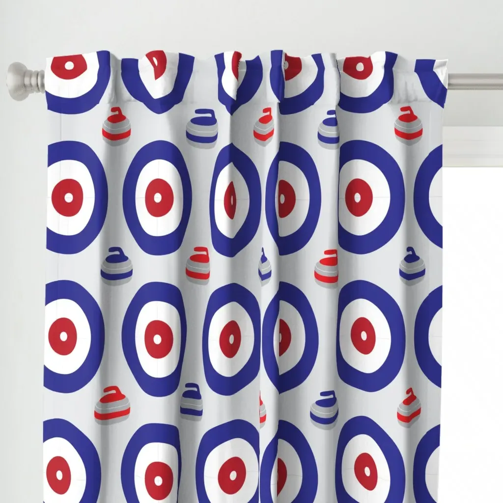 Rock The House Curling Curtain Panel - Blue alternate view