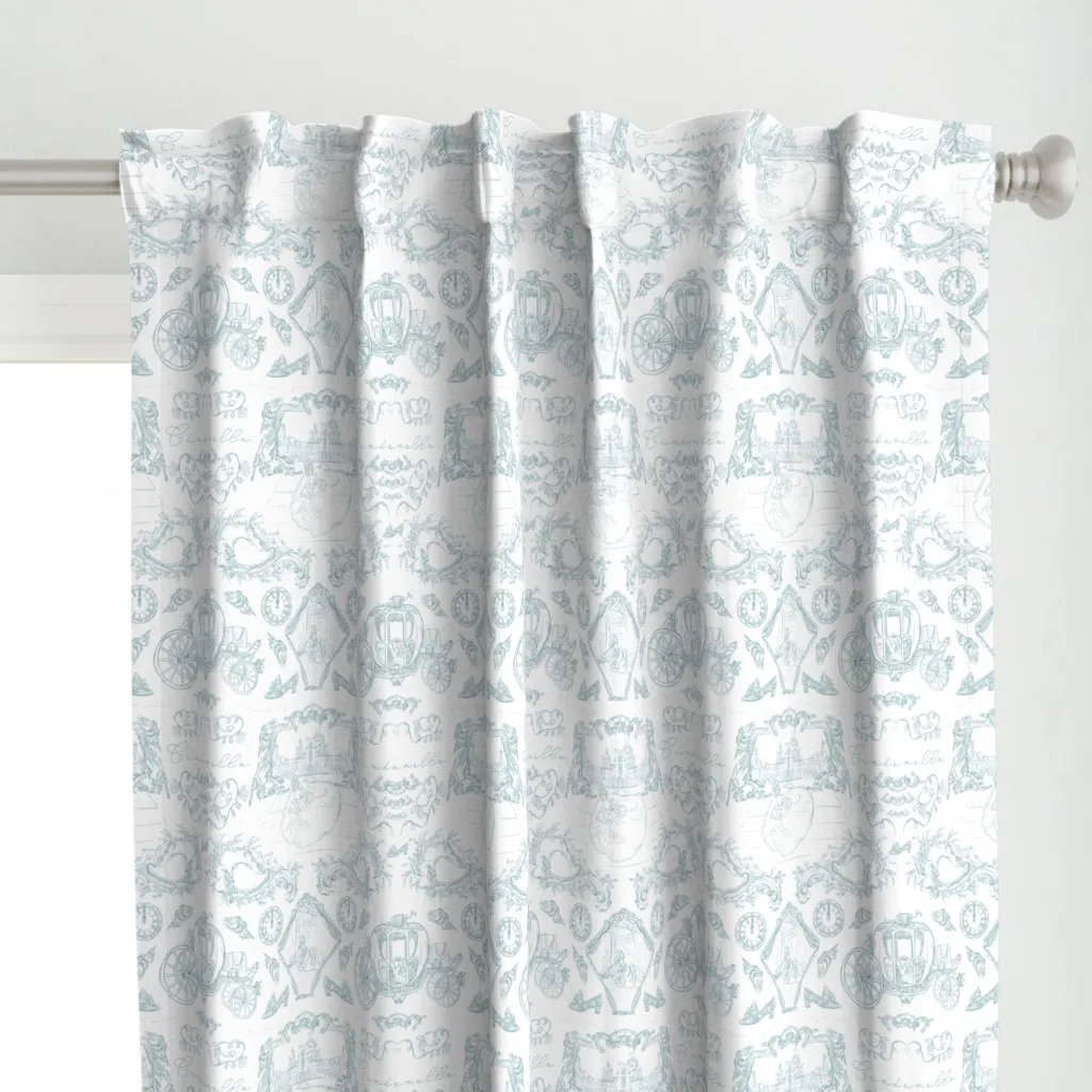 Rococo Cinderella Curtain Panel - Light Blue alternate view
