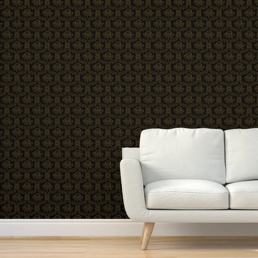 Rococo Damask 12B Peel and Stick Wallpaper - Gold product