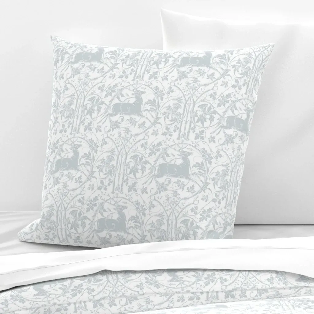 Rococo Dancing Stag Tapestry Euro Pillow Sham - Gray product