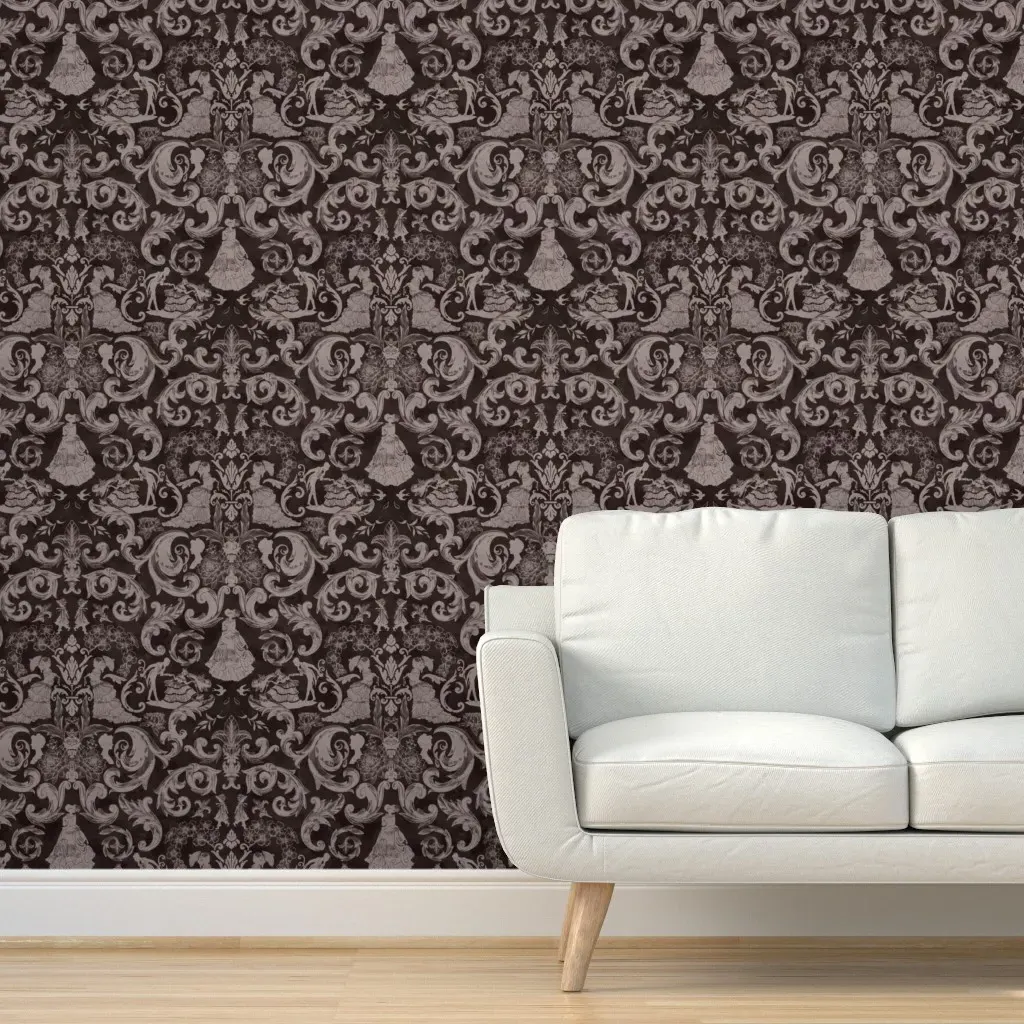 Rococo Estate Peel and Stick Wallpaper - Dusty Rose product