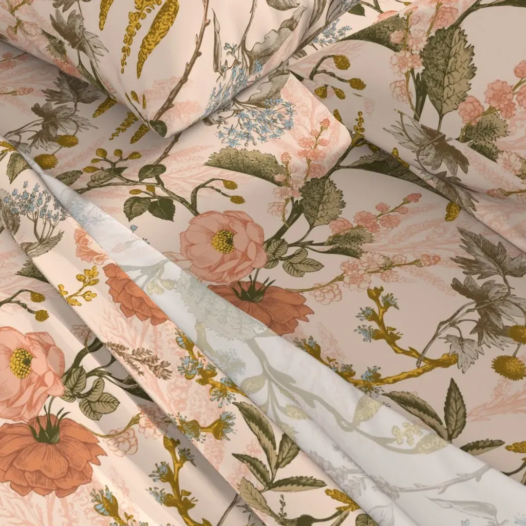 Rococo Garabateo Queen Sheet Set - Peach alternate view