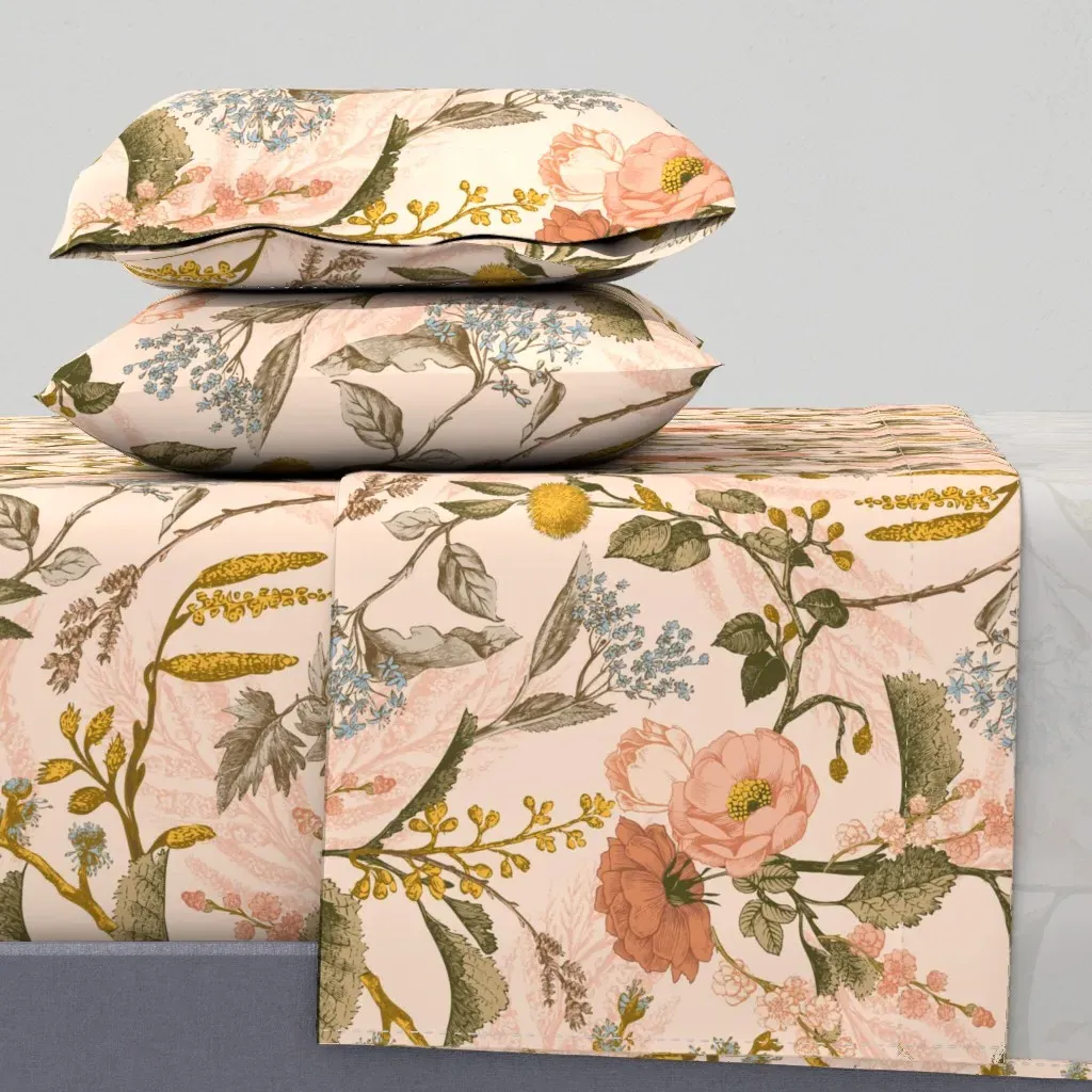 Rococo Garabateo Queen Sheet Set - Peach product