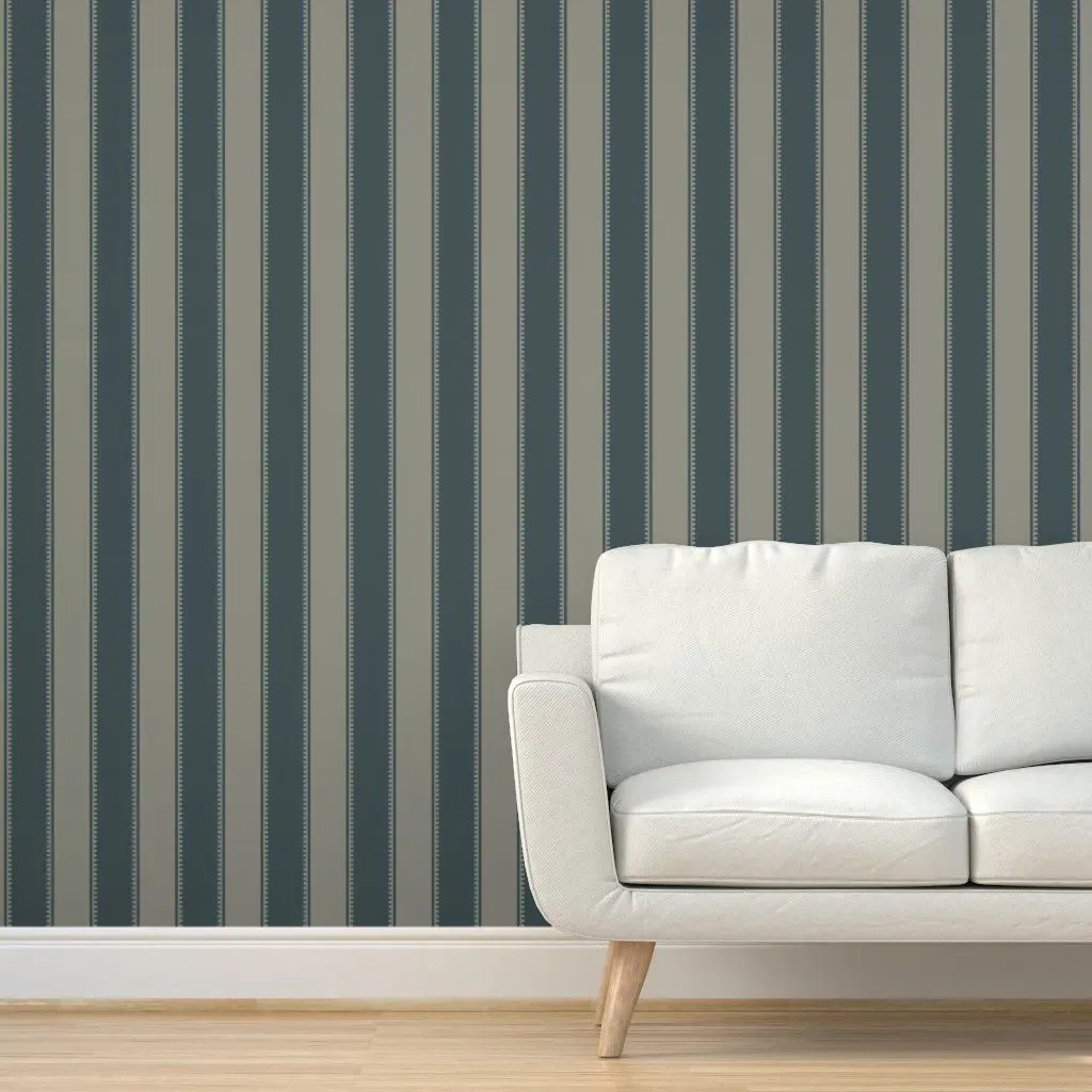 Rococo Medium Stripe Peel and Stick Wallpaper - Teal product