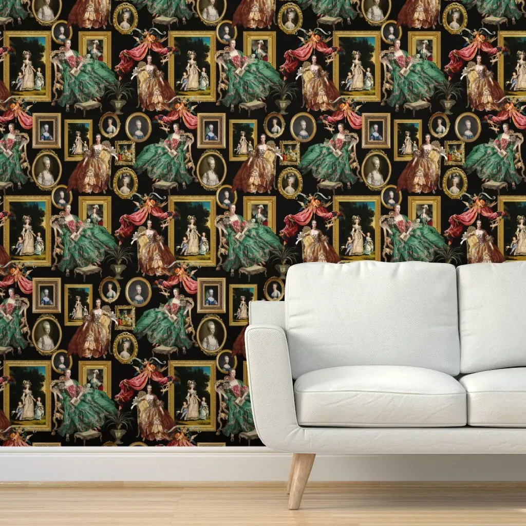Rococo Queens Gilded Frames Peel and Stick Wallpaper - Gold product