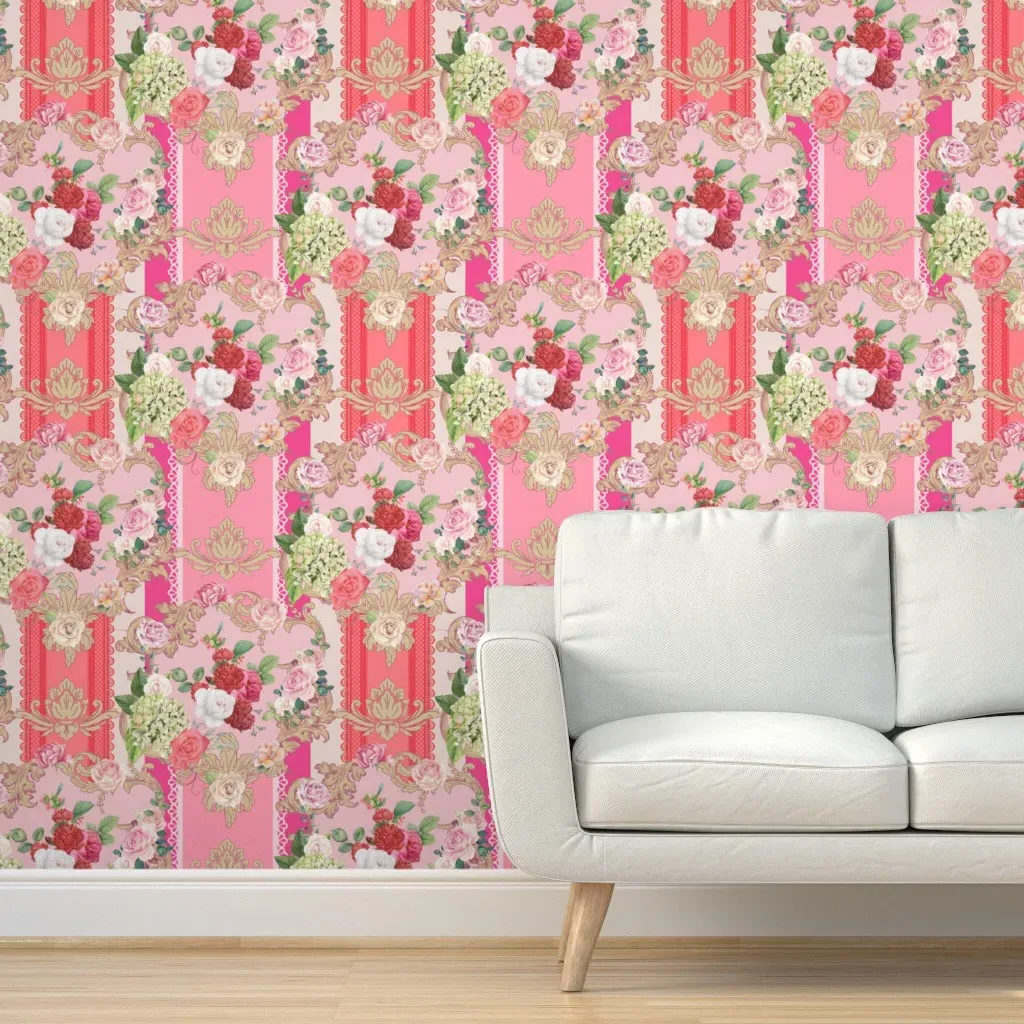 Rococo Romance Peel and Stick Wallpaper - Pink product