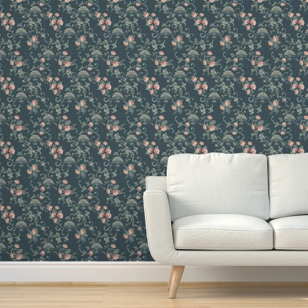 Rococo Roses Peel and Stick Wallpaper - Dusty Rose product
