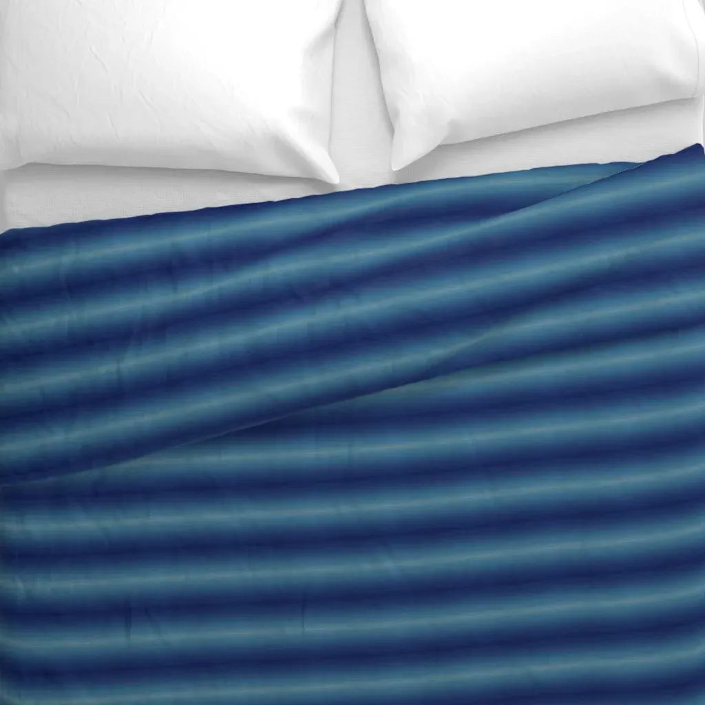 Rolling Textured Stripes Duvet Cover - Dark Blue alternate view
