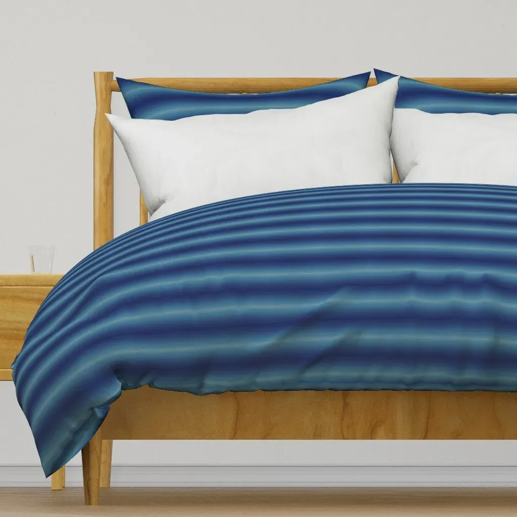 Rolling Textured Stripes Duvet Cover - Dark Blue product