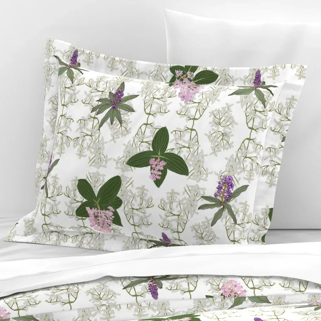 Romance Wide Cotton Sateen Standard Flanged Pillowcase - Pink product