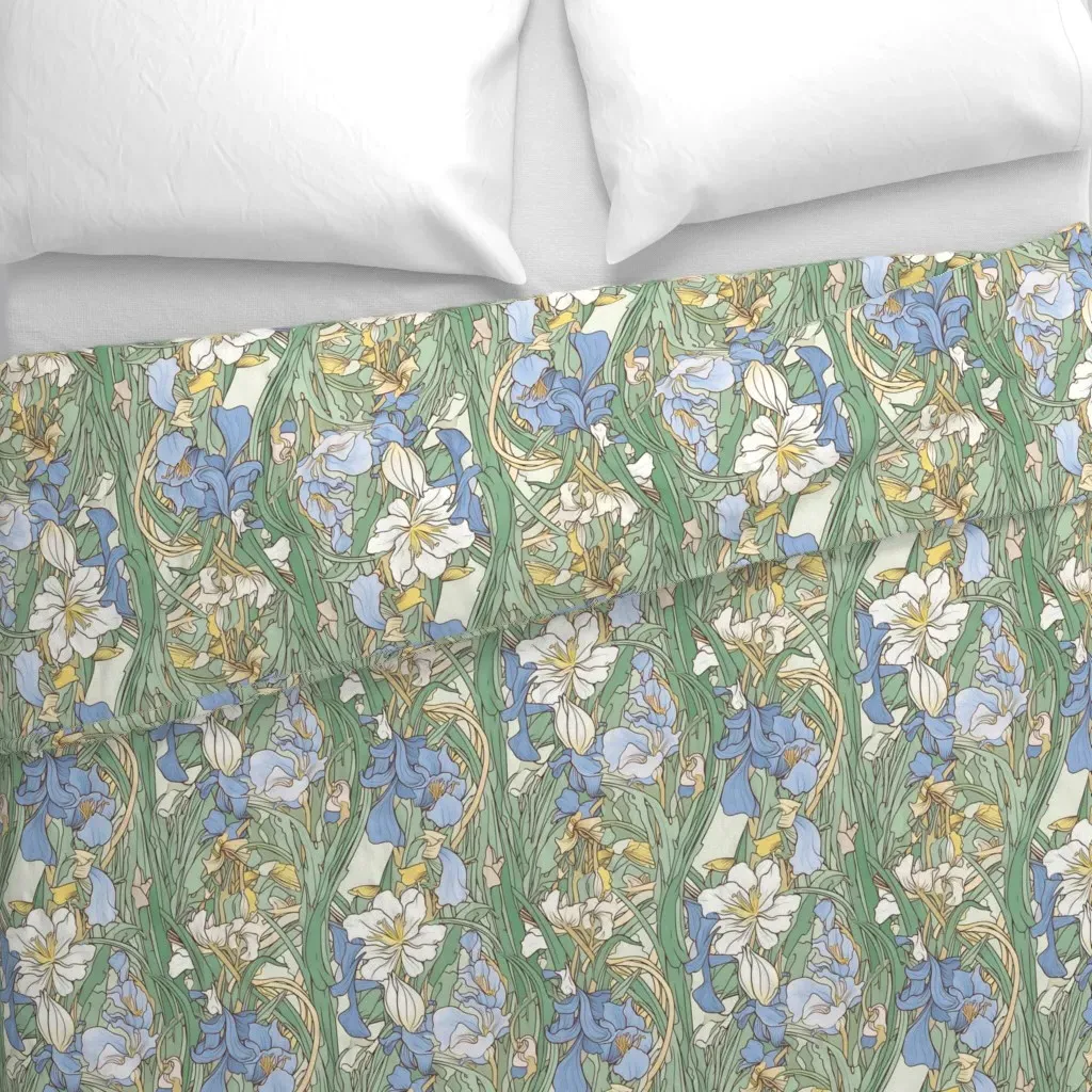 Romantic Cottage Garden Duvet Cover - Green alternate view