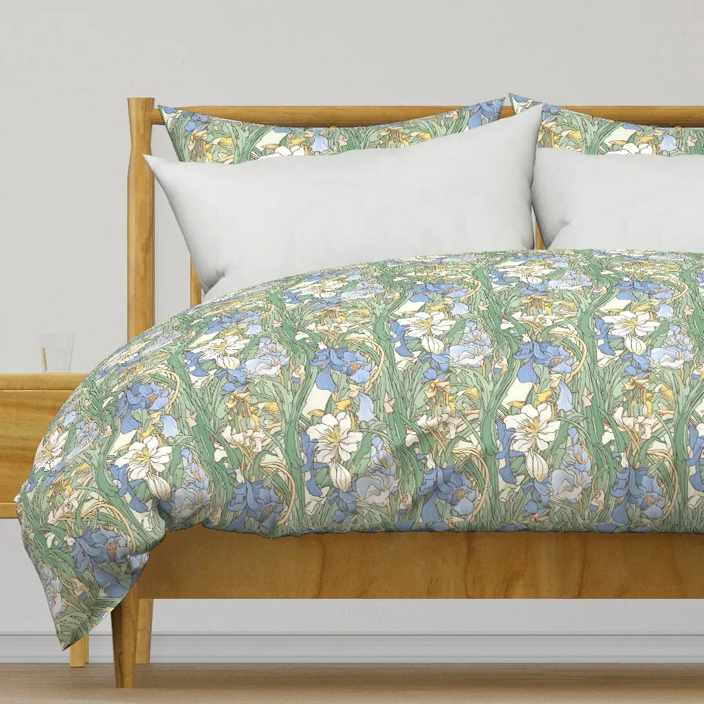 Romantic Cottage Garden Duvet Cover - Green product