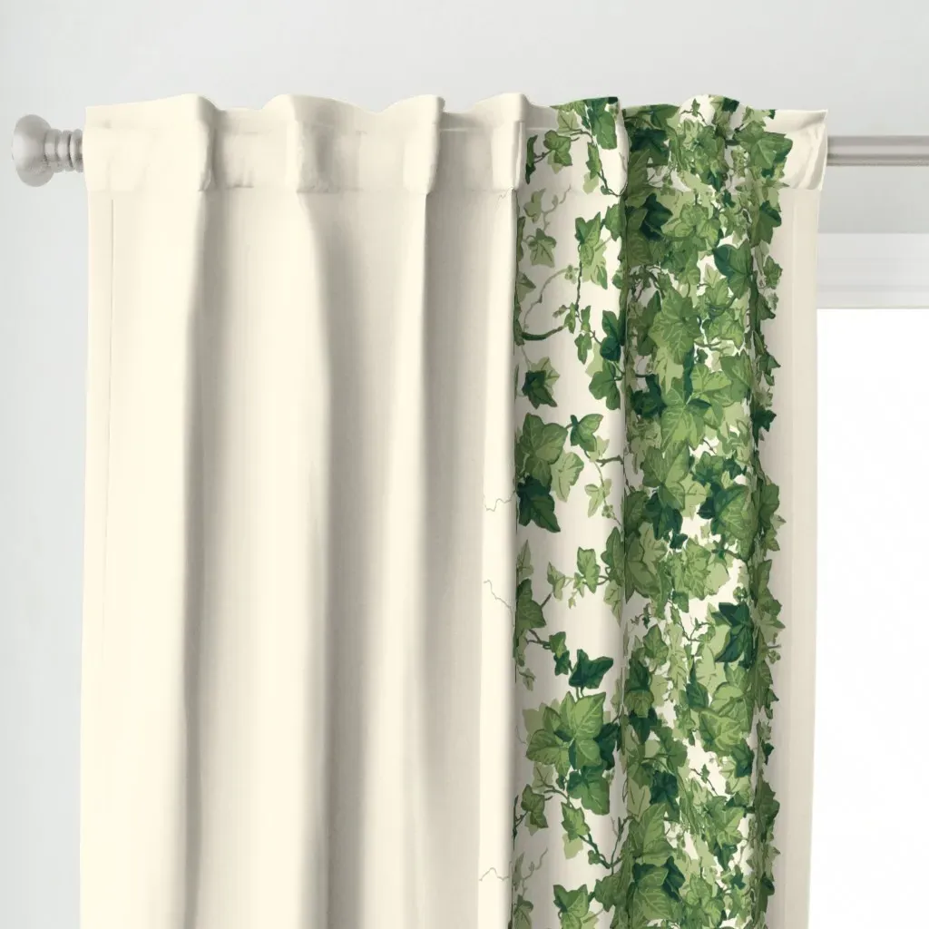 Romantic English Ivy Curtain Panel - Green alternate view