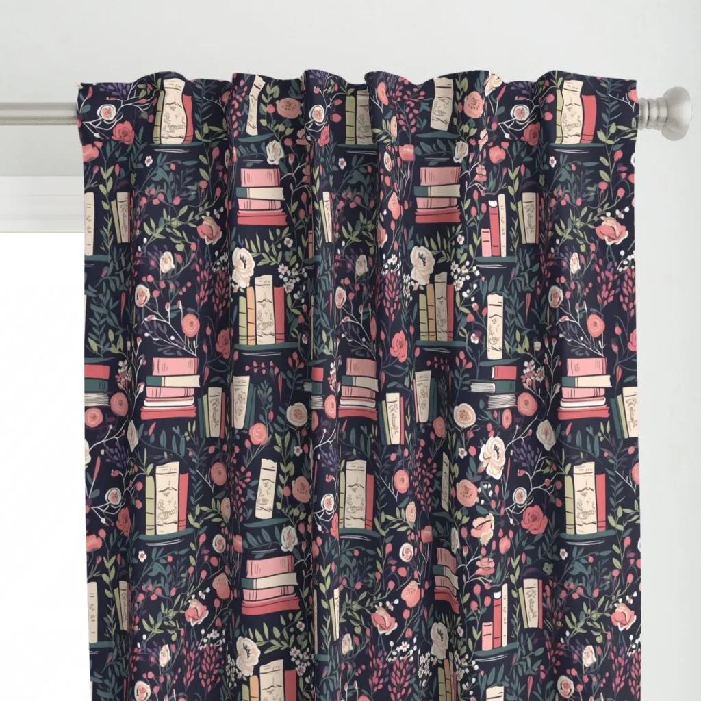 Romantic Library Curtain Panel - Pink alternate view