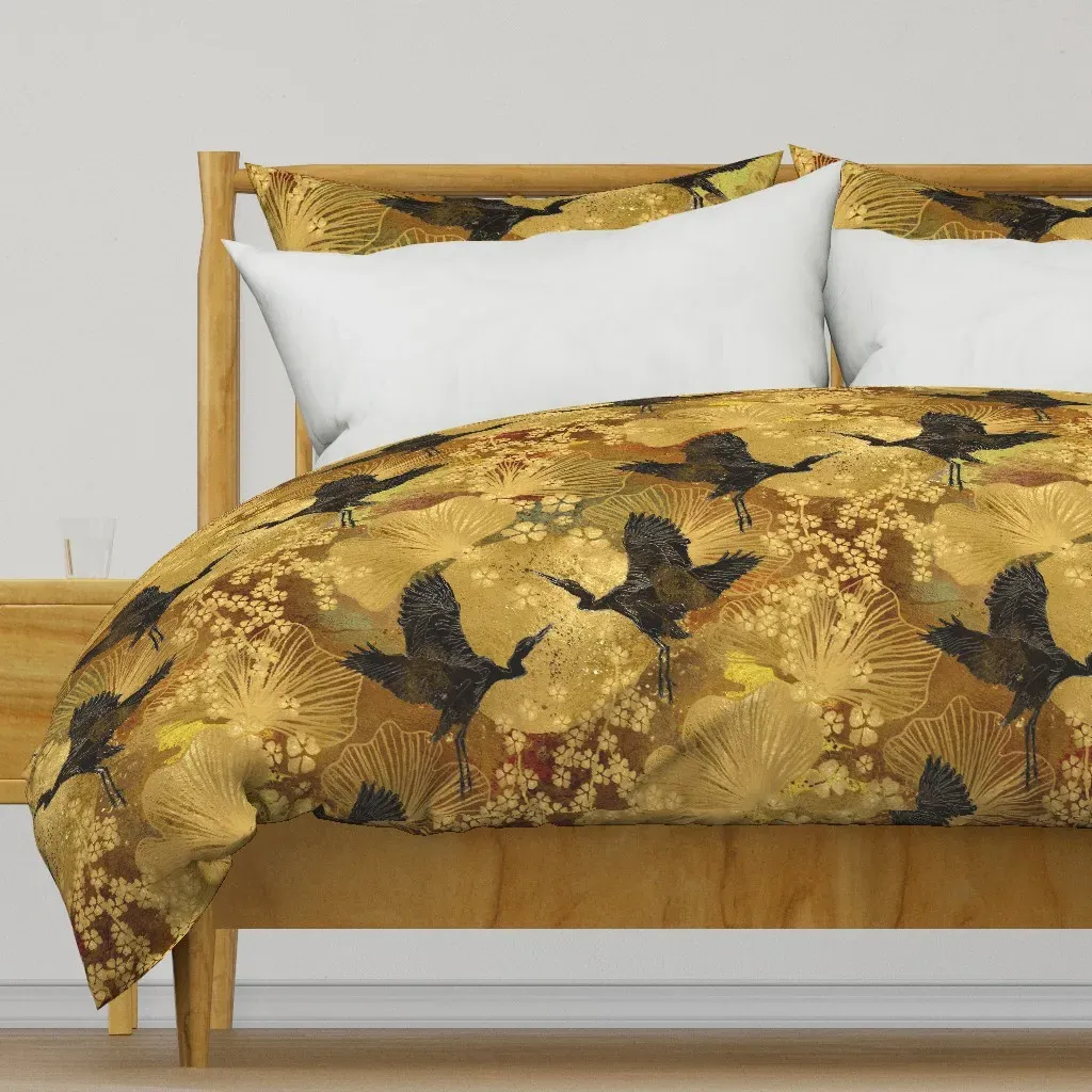Romantic Night Dark Academia Duvet Cover - Gold product