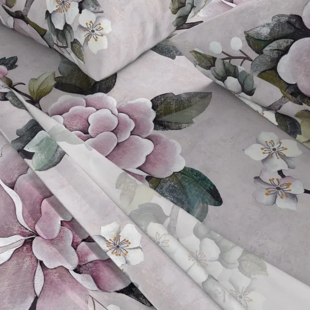Romantic Peony Floral King Sheet Set - Dusty Rose alternate view
