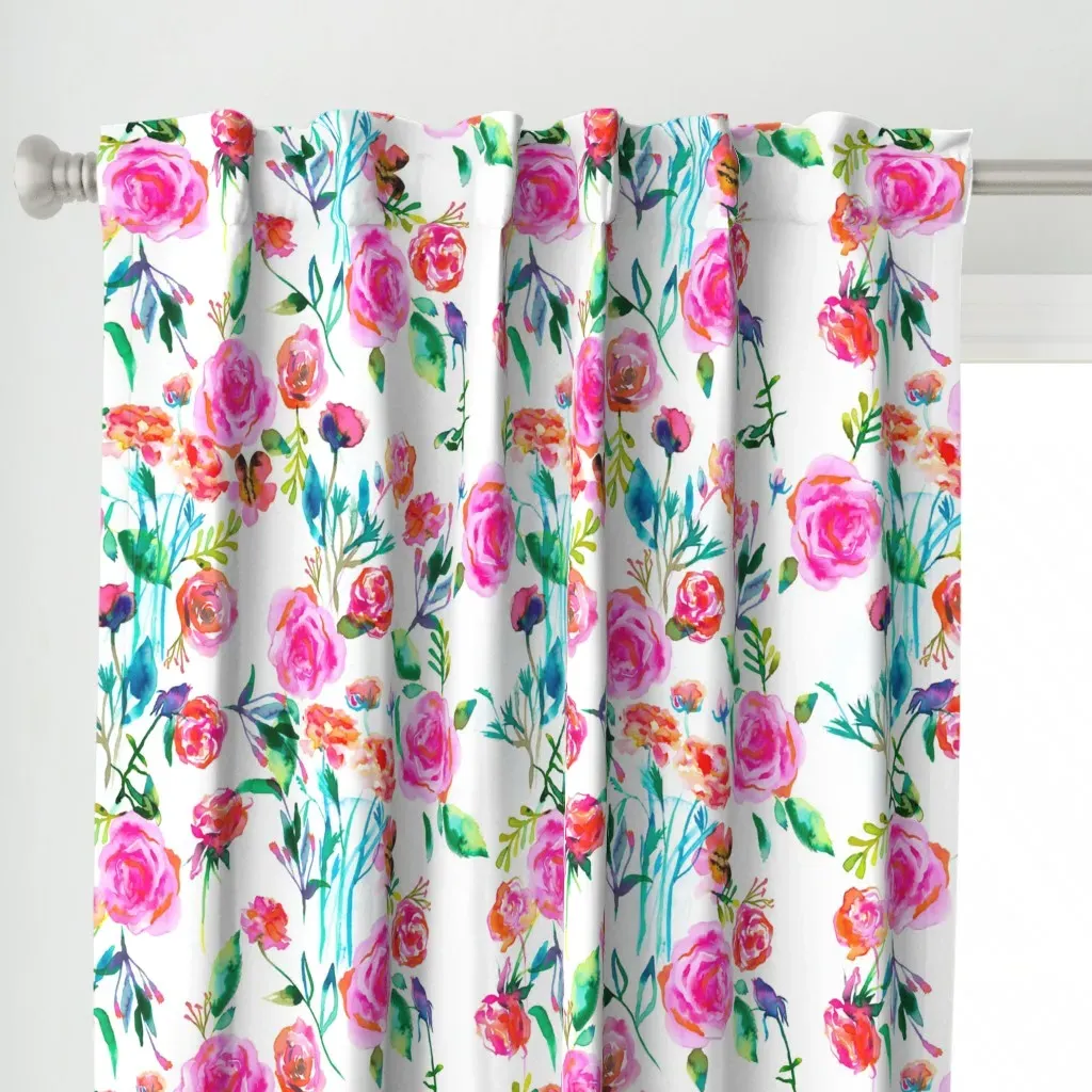 Romantic Roses Curtain Panel - Pink alternate view
