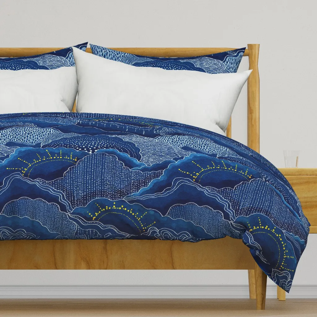 Romantic Stormy Clouds Duvet Cover - Dark Blue product