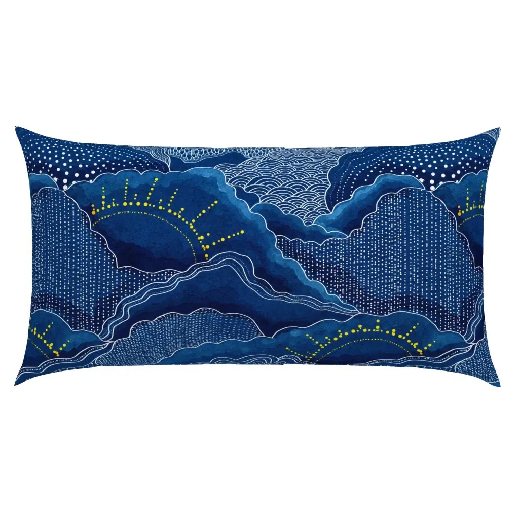 Romantic Stormy Clouds King Pillow Sham - Dark Blue product