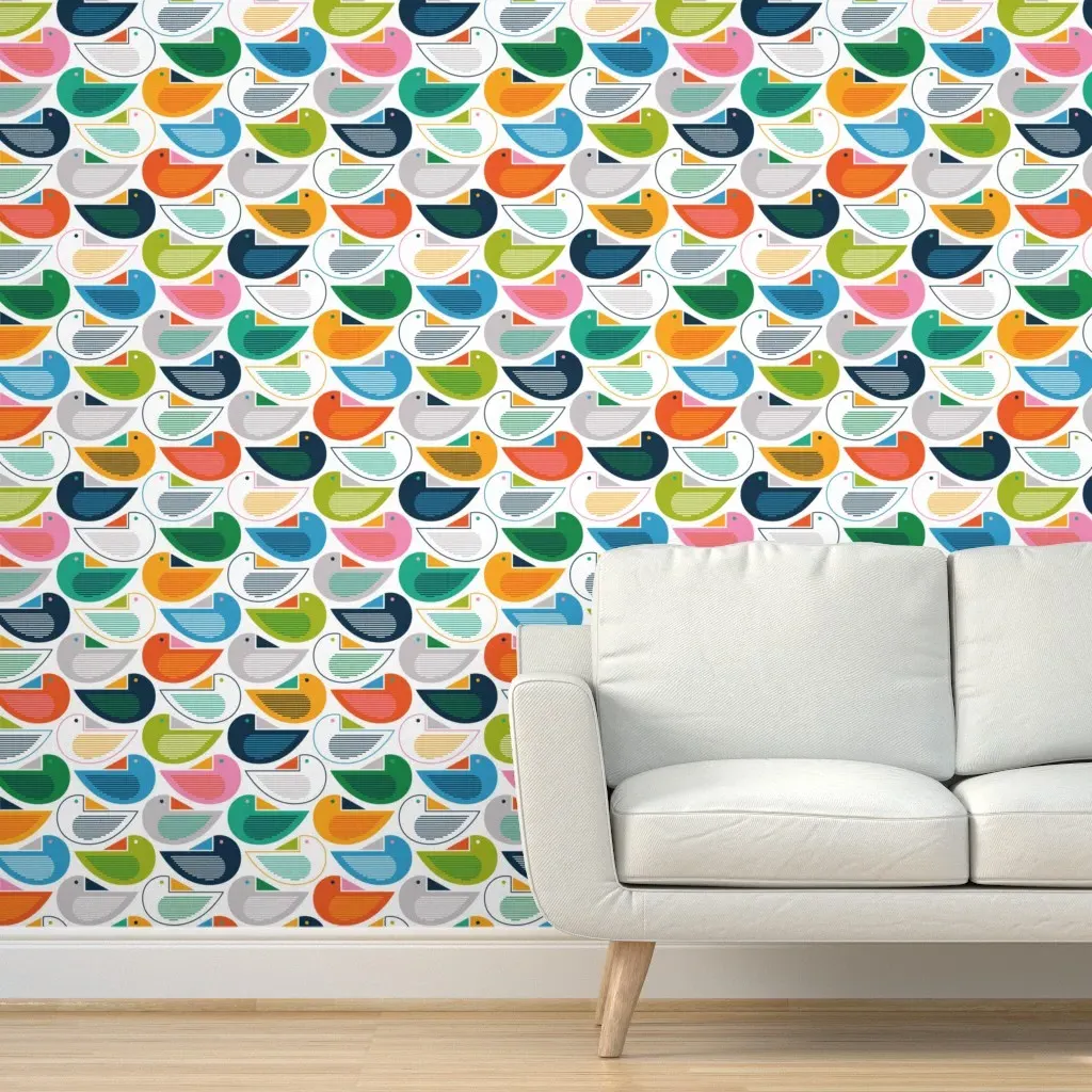 Roosting Place Peel and Stick Wallpaper - White product
