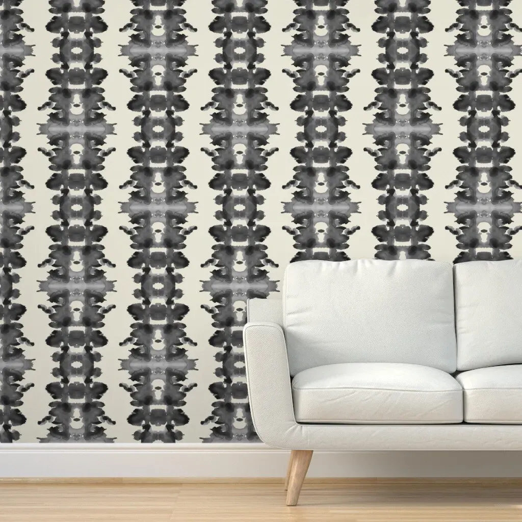 Rorschach Peel and Stick Wallpaper - Black, Cream product