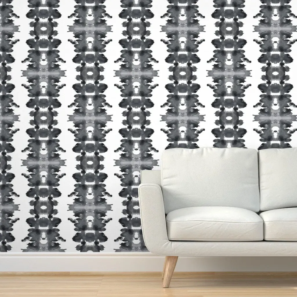 Rorschach Peel and Stick Wallpaper Removable - Dark Gray product