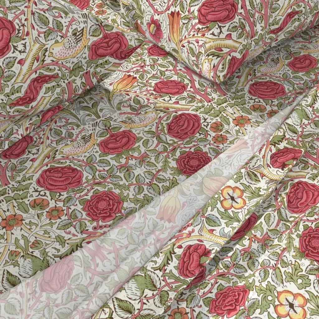 Rose Finch Cal King Sheet Set - Reddish-Pink alternate view