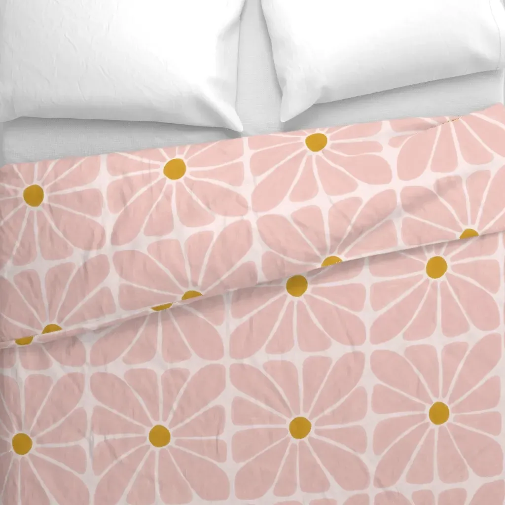 Rose Retro Floral Jumbo Duvet Cover - Pink alternate view