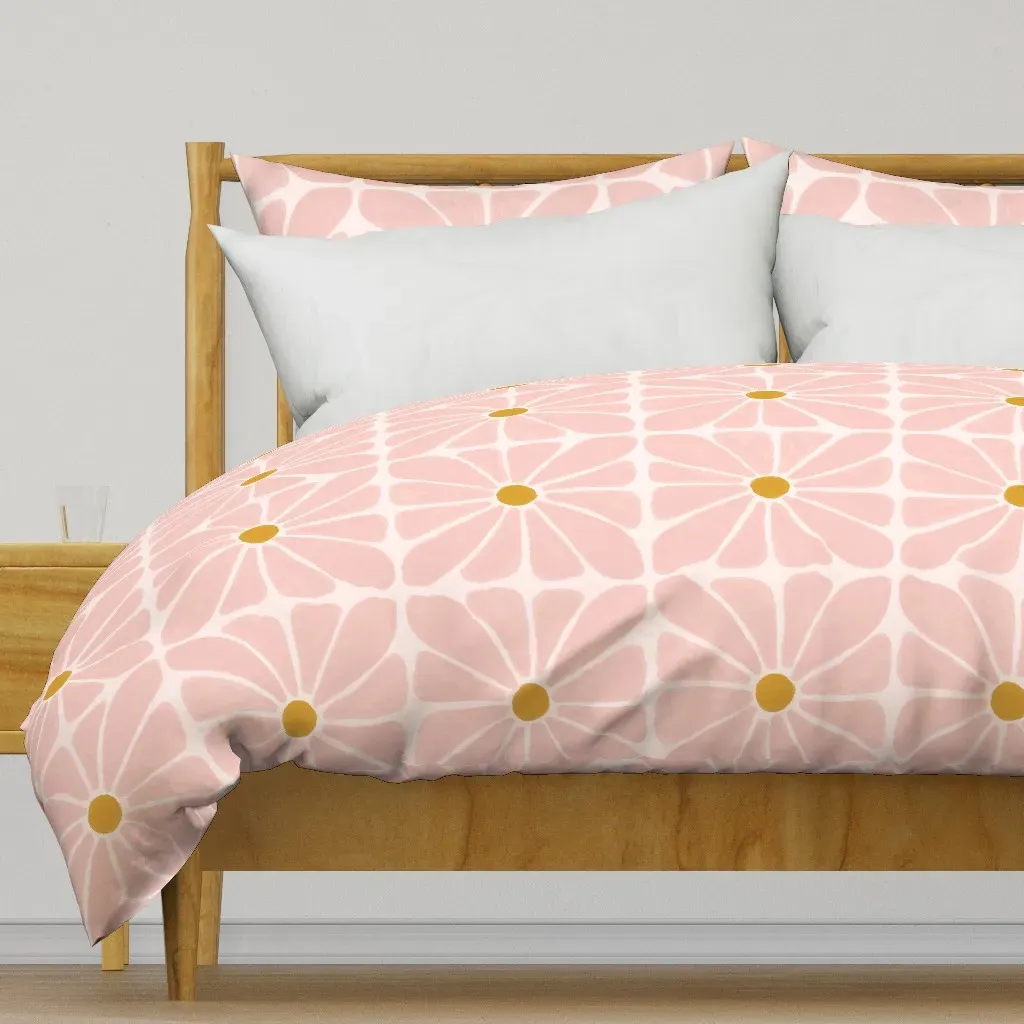 Rose Retro Floral Jumbo Duvet Cover - Pink product