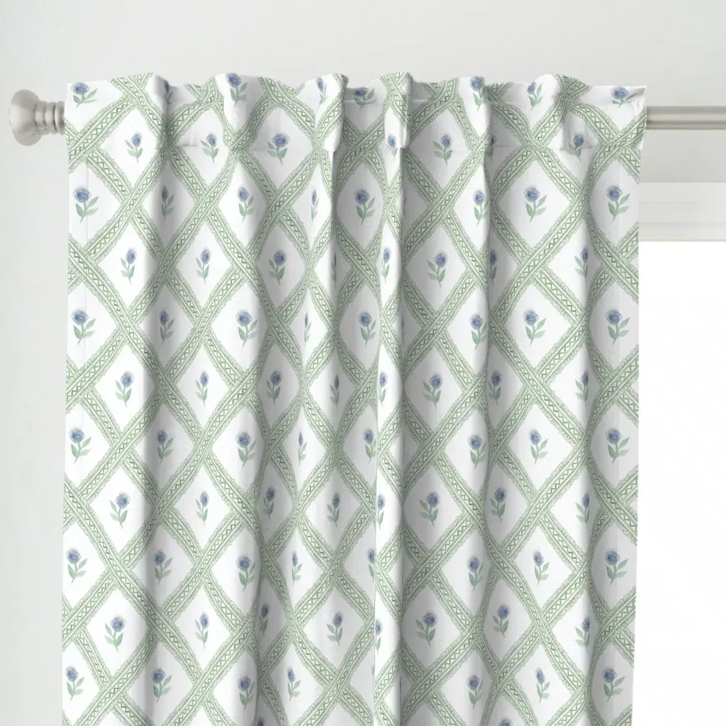Rose Trellis Curtain Panel - Pistachio alternate view