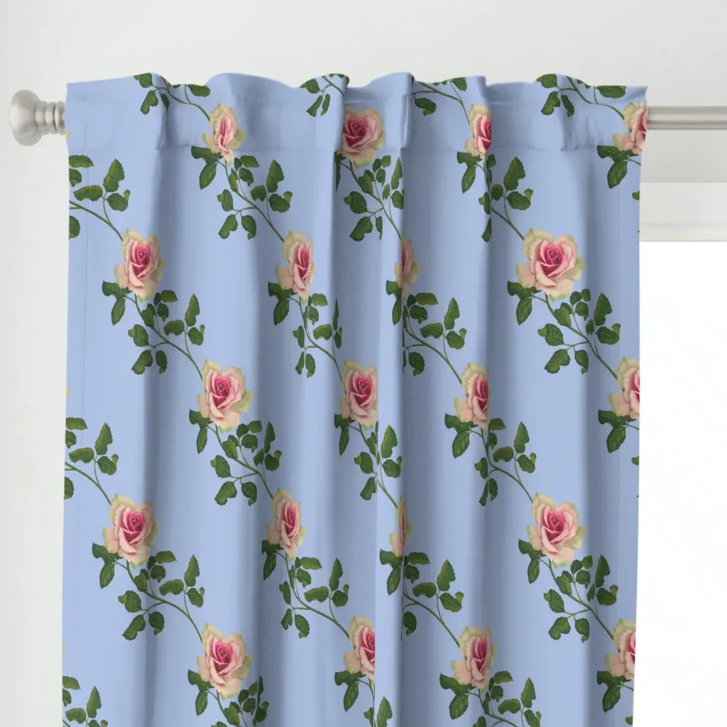 Rose Vine Curtain Panel - Pink alternate view