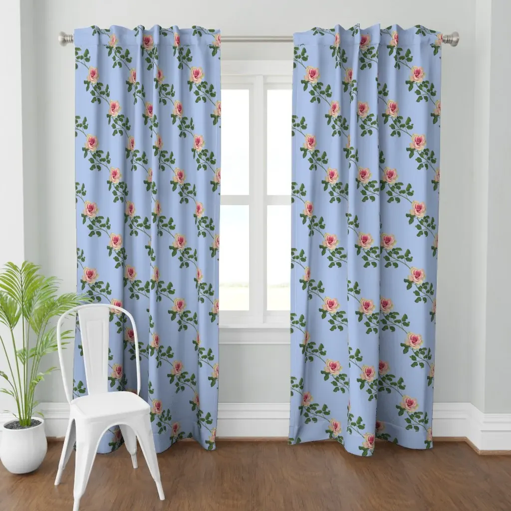 Rose Vine Curtain Panel - Pink product