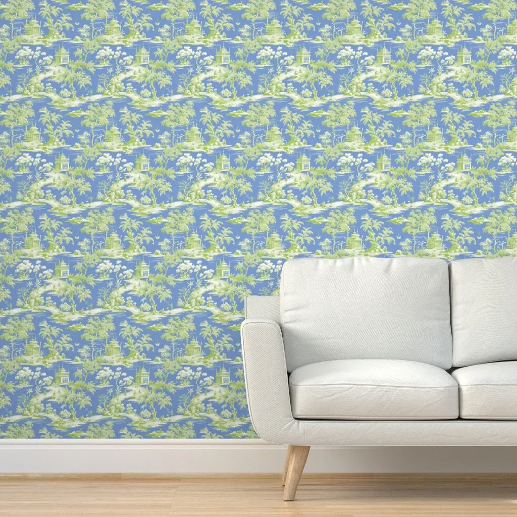 Rosewater Toile Peel and Stick Wallpaper - Light Green product